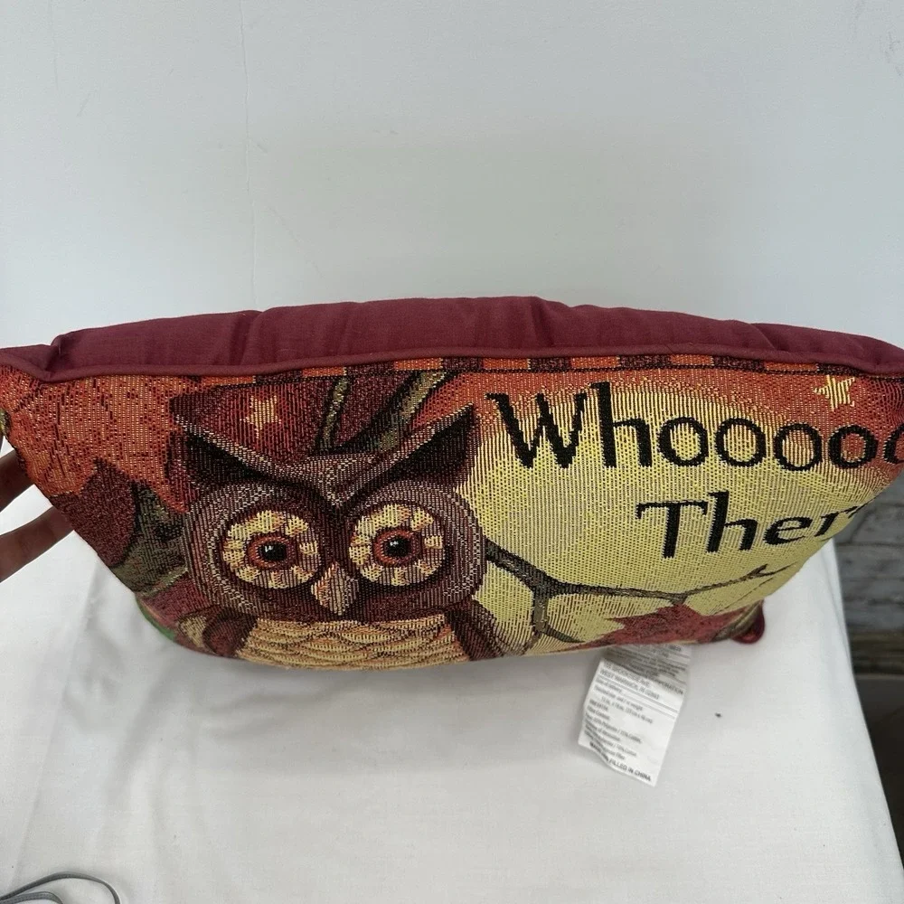 Owl Tapestry Decorative Throw Couch Pillow - Brown 